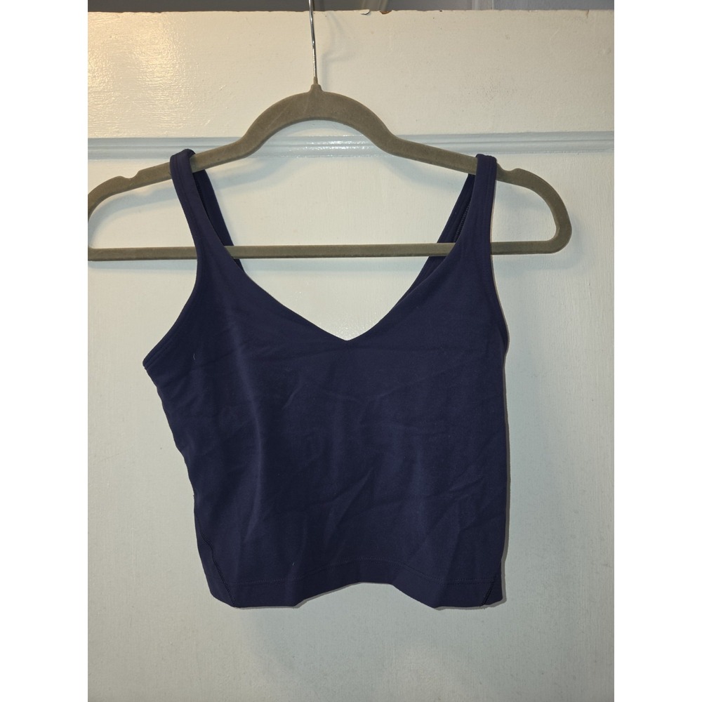 Lululemon Align Tank Top Navy Built in Bra Size 2